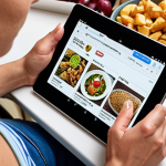 ** A person thoughtfully curating their news feed on a tablet, deleting distracting sources and adding enriching ones. Focus on the concept of "informational nutrition" like choosing healthy foods.

**